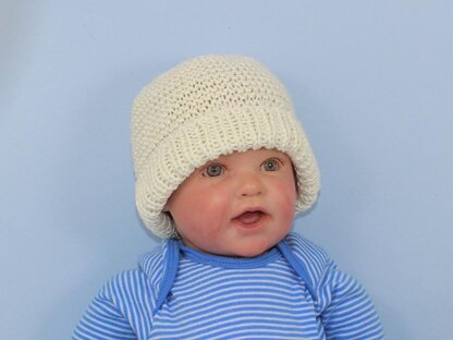 Baby Garter Stitch Beanie Hat and Booties Set