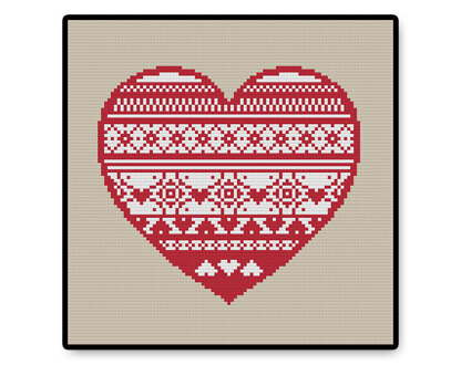 Folk Heart - Complete Cross Stitch Kit