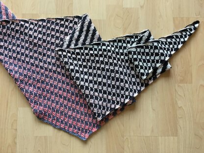 Watermelon Candy Stripe (Triangular) Shawl