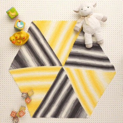 Hexagon Baby Blanket in Lion Brand Ice Cream - L60360 - Downloadable PDF