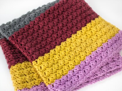 Fall Chic Sedge Stitch Crochet Blanket