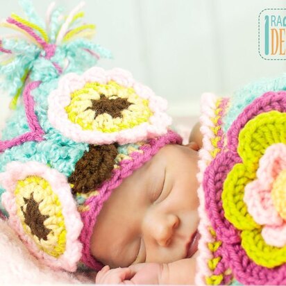 Chunky Flower Owl Hat and Cocoon