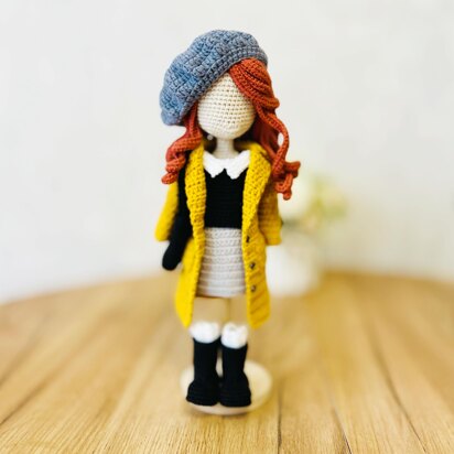 Amigurumi doll clothes, crochet doll clothes, autumn doll coat