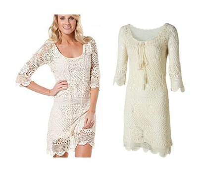 Crochet lacy bohemian summer dress.