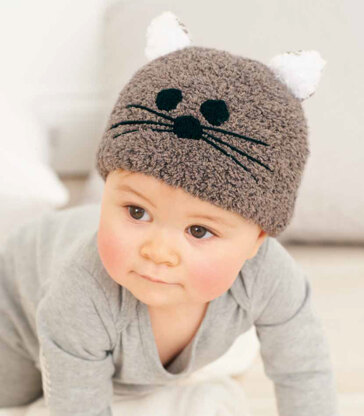 Children's Hat in Rico Baby Teddy Aran and Essentials Merino DK- 202