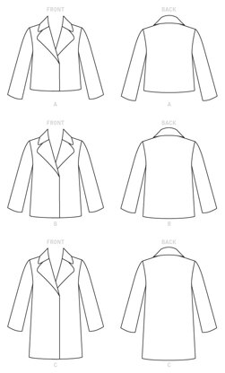 McCall's Misses' Coats M7847 - Paper Pattern, Size XS-S-M-L-XL