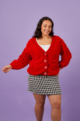 With Love Cardigan - Free Knitting Pattern for Women in Paintbox Yarns Chenille by Paintbox Yarns