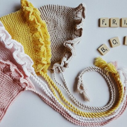 Easy Knitted Filled Baby Bonnet for Beginners