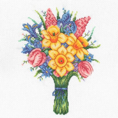 Creative World of Crafts Spring Bouquet Cross Stitch Kit - 17cm x 21cm