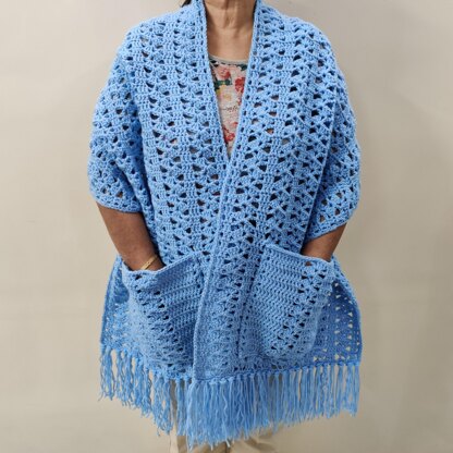 Cornflower Pocket Shawl