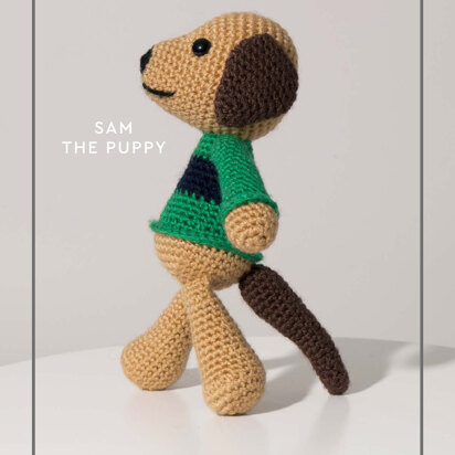 "Sam the Puppy" - Crochet Pattern For Toys in Paintbox Yarns Simply DK - 008