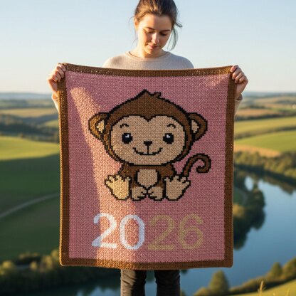 Monkey 2026 Baby Blanket Single Crochet Pattern