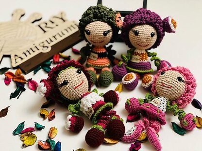 Amigurumi Exotic fruits keychain