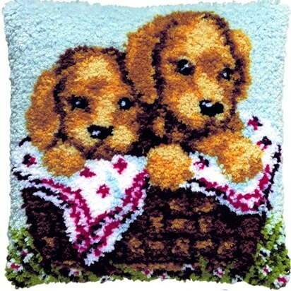 Pako Cushion Dog Basket Latch Hook Kit - 40x40 cm