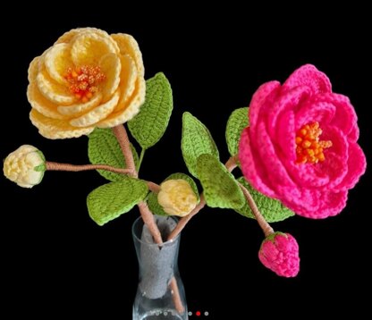 Crochet camellia flower