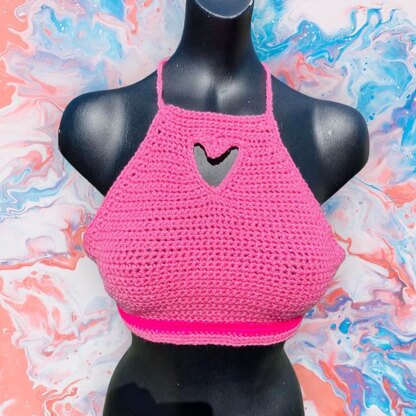 Love Heart Crochet Crop Top