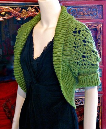 Eva Shrug with Slip Stitch Ribbing: Sizes Small &Med