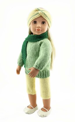 Dolls clothes knitting pattern for 46cm (18") dolls - 19104