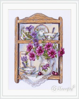 Merejka Petunias Cross Stitch Kit - 21cm x 31cm