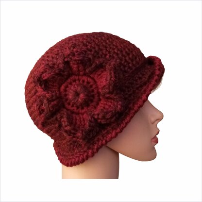 Cloche hat with big flower