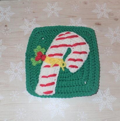 Candy Cane Granny Square