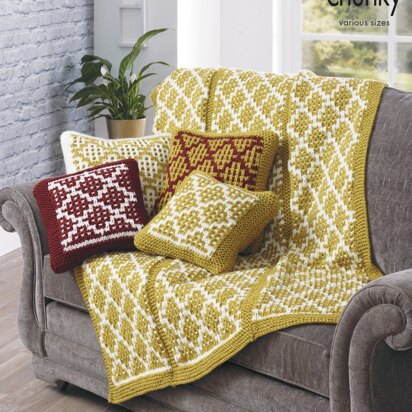 Cushion Covers and Throw in King Cole Super Chunky - 4872 - Downloadable PDF