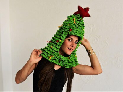 Crochet Christmas tree hat