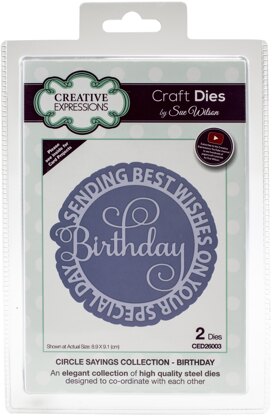 Creative Expressions Craft Dies By Sue Wilson - Circle Sayings- Birthday