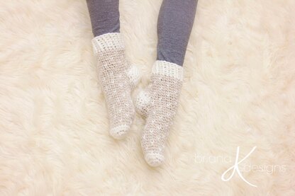 Winter Crochet Slipper Socks