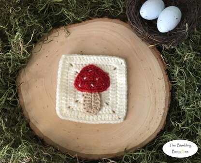 Mushroom Granny Square Crochet Pattern 