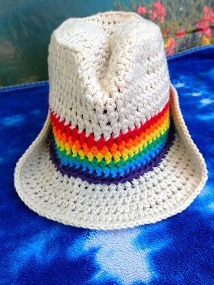 Rainbow Fedora Sun Hat