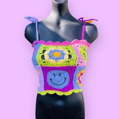 Smiley Crochet Top