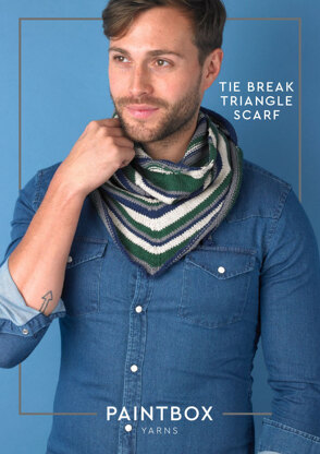 Tie Break Triangle Scarf - Free Knitting Pattern in Paintbox Yarns Cotton DK