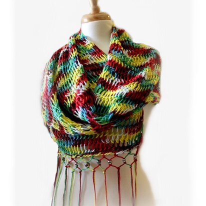 Loom Knitting Pattern Mock Mesh Shawl