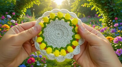 Crochet Round Coaster Pattern PDF + Video Tutorial – Easy Beginner Crochet Table Decor