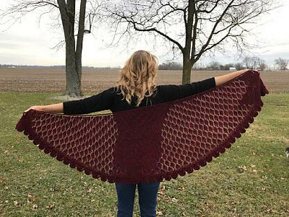 Caleen (Leaf) Crescent Shawl