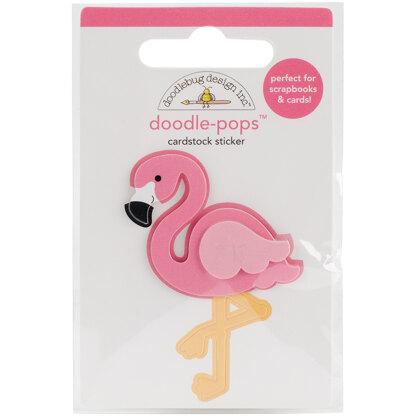 Doodlebug Doodle-Pops 3D Stickers - Pink Flamingo