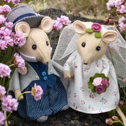 Wedding Mice Felt Ornaments