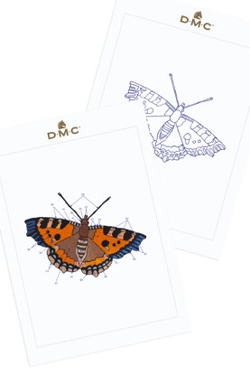 Small Tortoiseshell Butterfly in DMC - PAT0479 -  Downloadable PDF