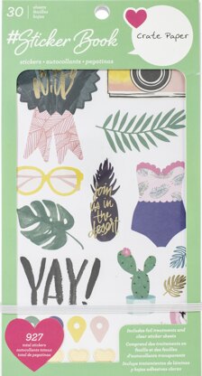 American Crafts Sticker Book 4.75"X8" - Crate Paper W/Gold Foil, 927/Pkg