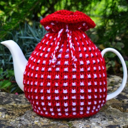 Basket Ribbed 4 Cup Teapot Cosy Knitting Pattern