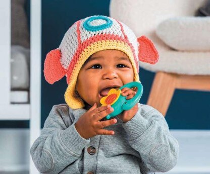 Crochet Baby Rocketship Hat in Bernat Bundle Up - Downloadable PDF