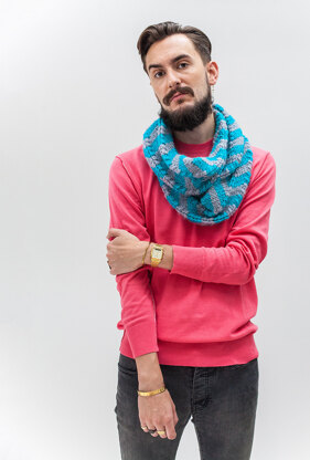 "Raphael Cowl" - Cowl Knitting Pattern For Men in Debbie Bliss Paloma