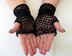 Fishnet Fingerless Gloves With Diamonds