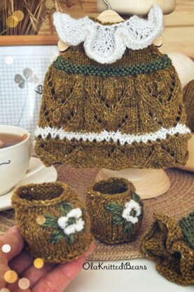 Knitting Toy Clothes Pattern - Snowdrop Outfit for Bunny