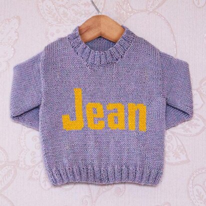 Intarsia - Jean Moniker Chart - Childrens Sweater