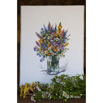 Merejka The Thistle Bouquet Cross Stitch Kit - 28cm x 20cm