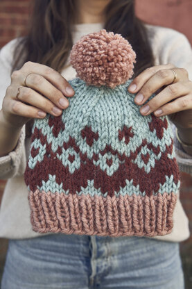 Trio Toboggan in Lion Brand Hue & Me - M20291-TWH - Downloadable PDF
