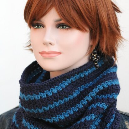 Ingeborg chevron striped cowl scarf