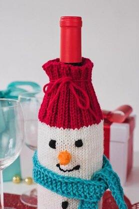 Wine-derful Time Snowman Bottle Cozies